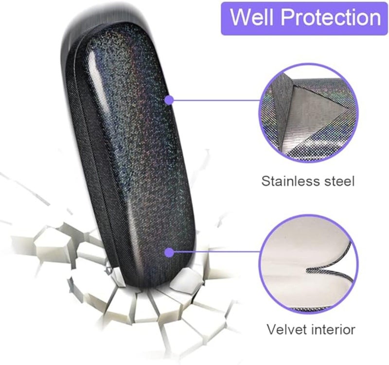 ZONLY Eyeglasses Case,(4 Piece) Unisex Hard Shell Eyeglasses Cases Protective Case For Glasse (Glitter) - Image 4
