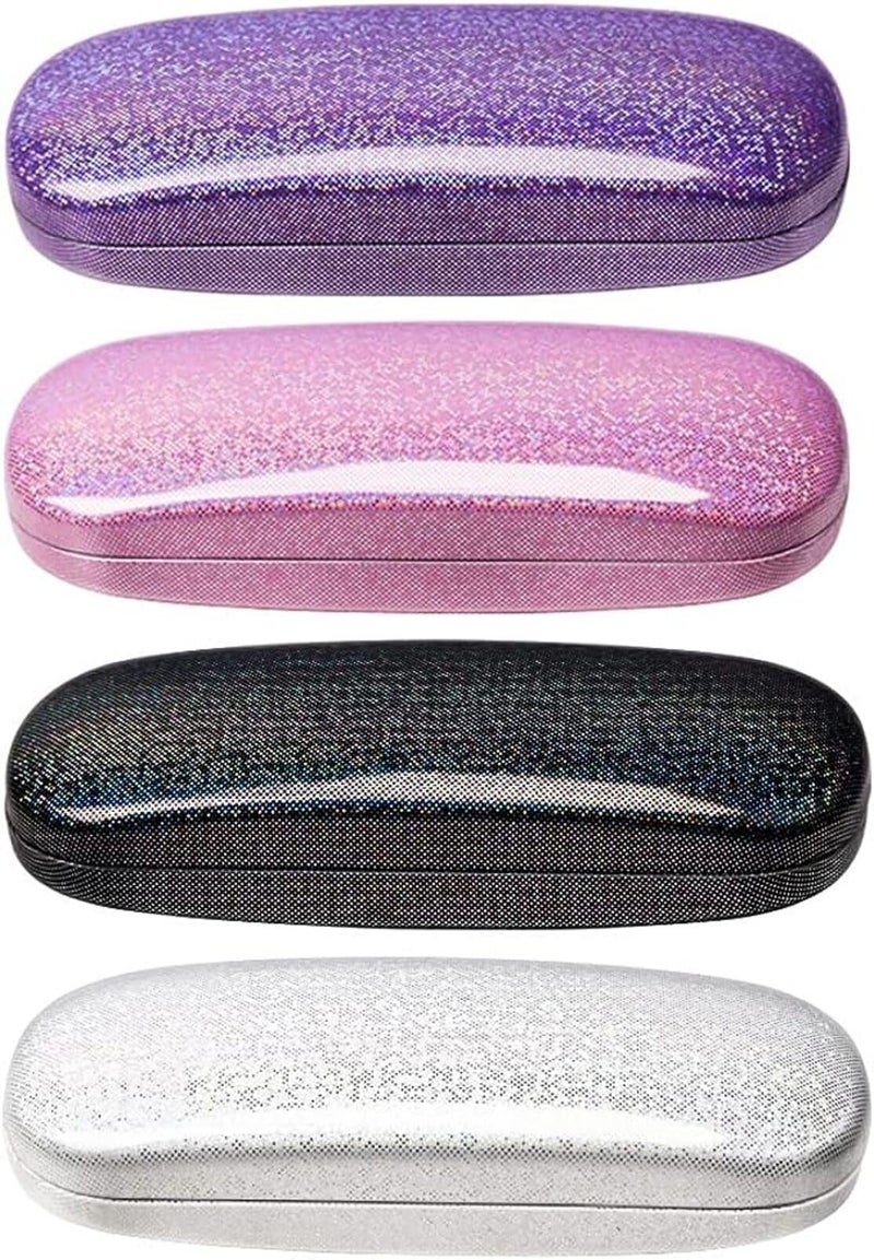 ZONLY Eyeglasses Case,(4 Piece) Unisex Hard Shell Eyeglasses Cases Protective Case For Glasse (Glitter) - Image 1