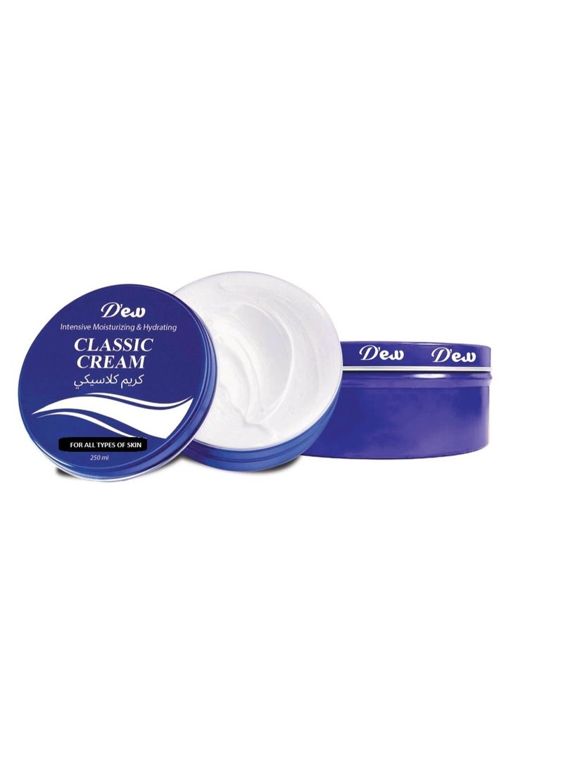 Dew Classic Cream for All Types of Skin - 250ml | Intensive Moisturizing & Hydrating - Image 1