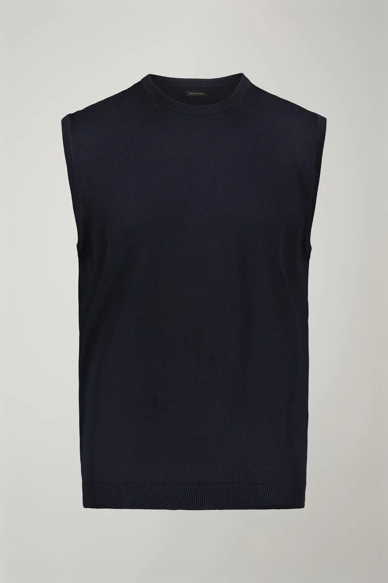 دوبل غانغر Men's roud neck sweater 100% cotton regular fit - Midnight