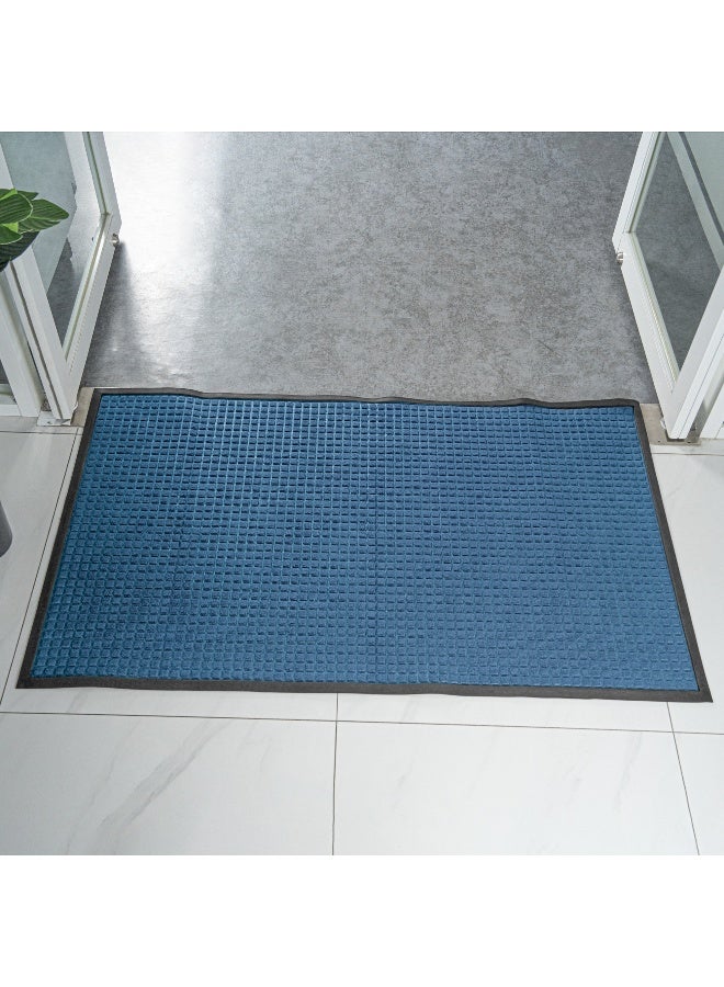 Restaurantware حصيرة أرضية مريحة 60 × 36 بوصة، 1 حصيرة خارجية ويفل - غير قابلة للانزلاق، خلفية غير زلقة، حصيرة مدخل بولي بروبيلين زرقاء فاتحة، لا تتعرض للبقع، قوية التحمل - Image 4