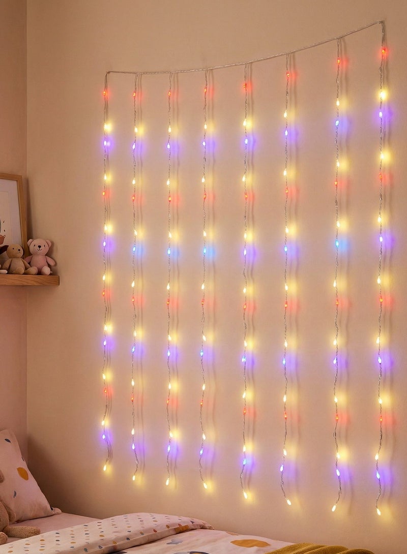 ZAYO LED Curtain Lights, Decorative Fairy Curtain Lights for Window, Wedding, Party, Festival Decoration, Indoor Hanging String Lights, Ambient Lighting  Multicolour 3 X 2 Meter - Image 1