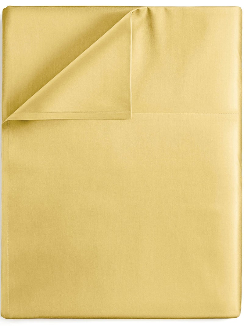 CGK Unlimited King Size Flat Sheet  Hotel Quality Top Flat Bed Sheet Only  UltraSoft Comfy Breathable  Cooling  Fade  Wrinkle Free  EasyCare Stain  Shrink Resistant Bedding  EasyFit  OekoTex  Yellow 