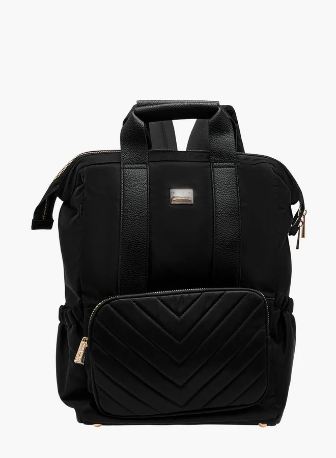 فلورا بيلا من شو إكسبرس Women Textured Backpack with Adjustable Straps and Zip Closure - 15x28x39 cm