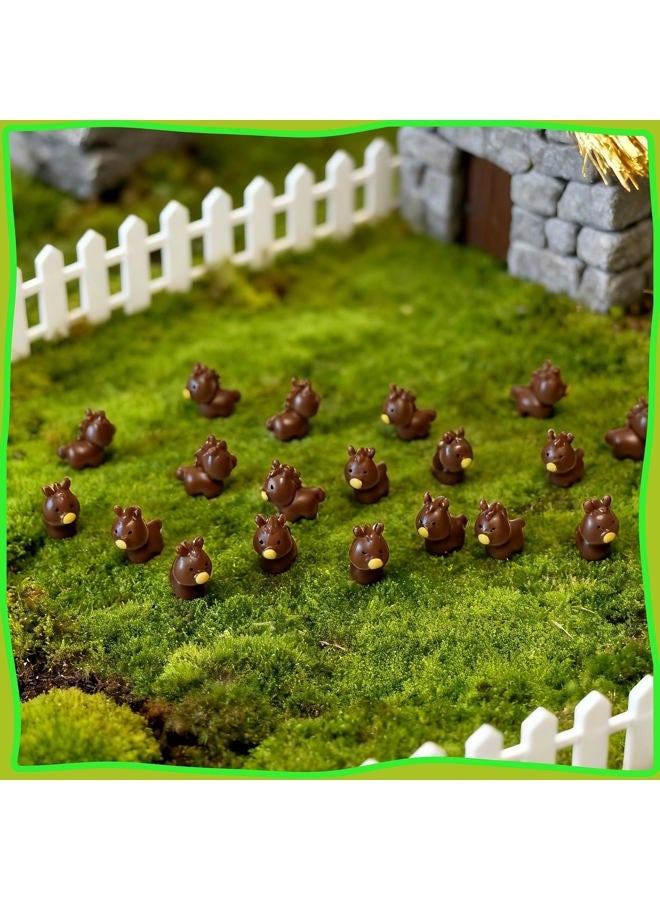 EVDERS 50Pcs Mini Horse Figurines Resin Horse Foal Figures Miniature Animals Figurines Mini Resin Horses Miniature Ornaments Decoration for Fairy Garden Accessories Micro Landscape Terrarium - Image 4