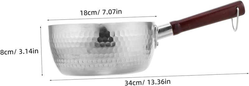 LABRIMP Space-saving Japanese Style Noodle Pot Wooden Handle Nonstick Milk Pan for Cooking - Image 2