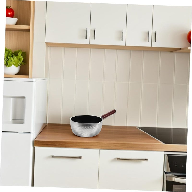 LABRIMP Space-saving Japanese Style Noodle Pot Wooden Handle Nonstick Milk Pan for Cooking - Image 5