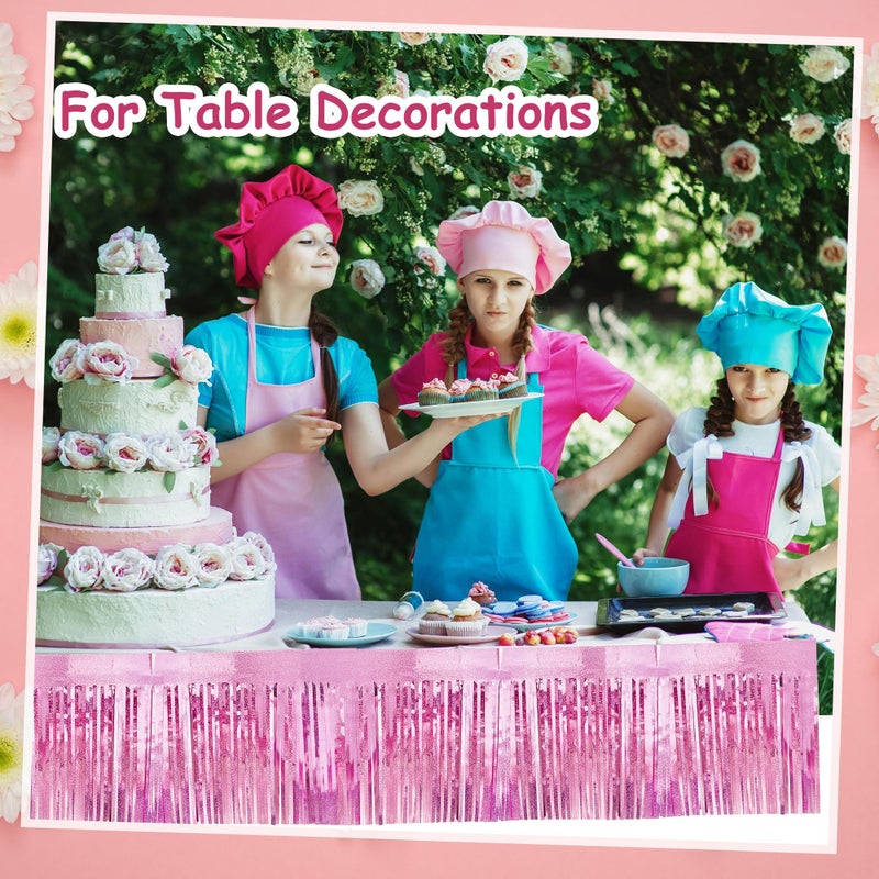 ILHSTY 4 Pcak Each 10 Feet Glitter Pink Parade Float Decorations For Trailer Car  Glitter Foil Fringe Metallic Tinsel Streamers Banner Garland For Graduation Weeding Homecoming Birthday Party (Glitter-Pink) - Image 5