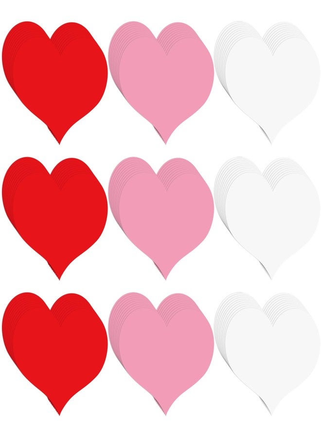 Lucleag 90 PCS Heart Cutouts for Bulletin Board Decorations, Red Pink White Heart Shape Paper Cutouts Heart Cut Outs for Valentine’s Day Crafts Wedding Anniversary Party Decorations - Image 1