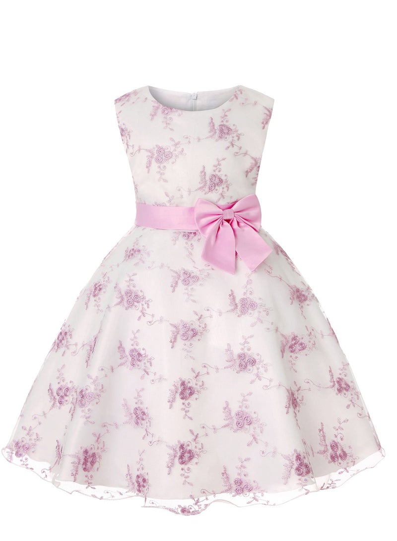Loquat Girls Fashion Cute Princess Dress Pink - Image 1