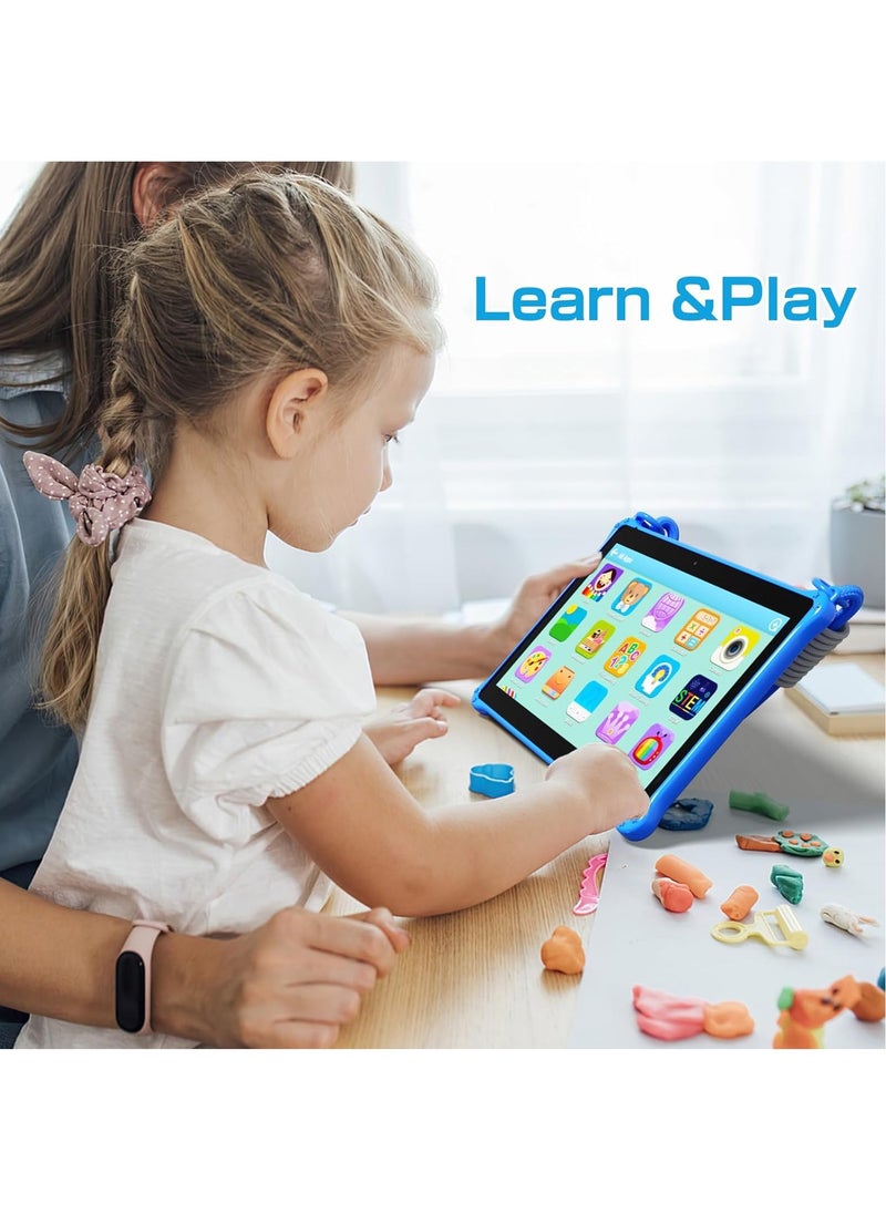 10 inch WiFi Kids Tablet, Android 13 Tablet for Kids,  Toddler Tablet with Shockproof Case, Parental Control, 6000mAh, 2GB RAM, 64GB ROM, HD IPS Touch Screen, Dual Camera , Google Play, YouTube(Blue)