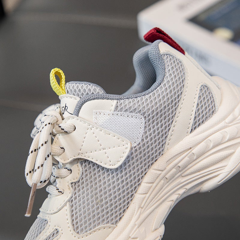 Girls'' Sneakers 202 Spring and Summer New Style Shoes Children''s Casual Dad Shoes Mesh Upper for Older Kids - Image 3