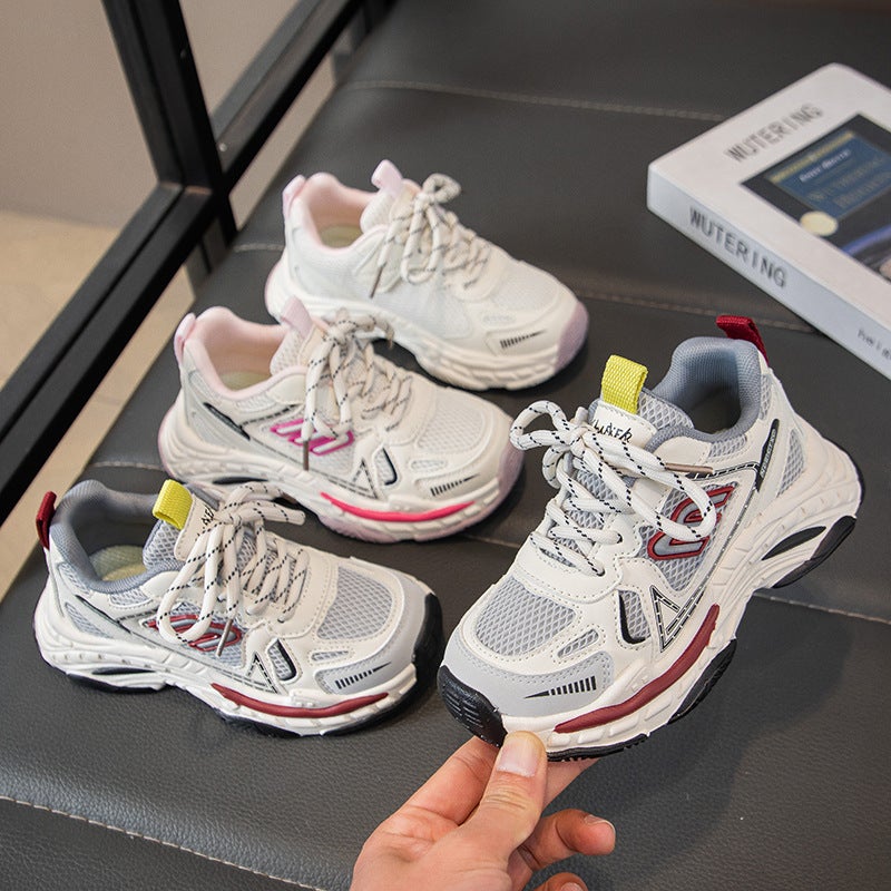 Girls'' Sneakers 202 Spring and Summer New Style Shoes Children''s Casual Dad Shoes Mesh Upper for Older Kids - Image 5