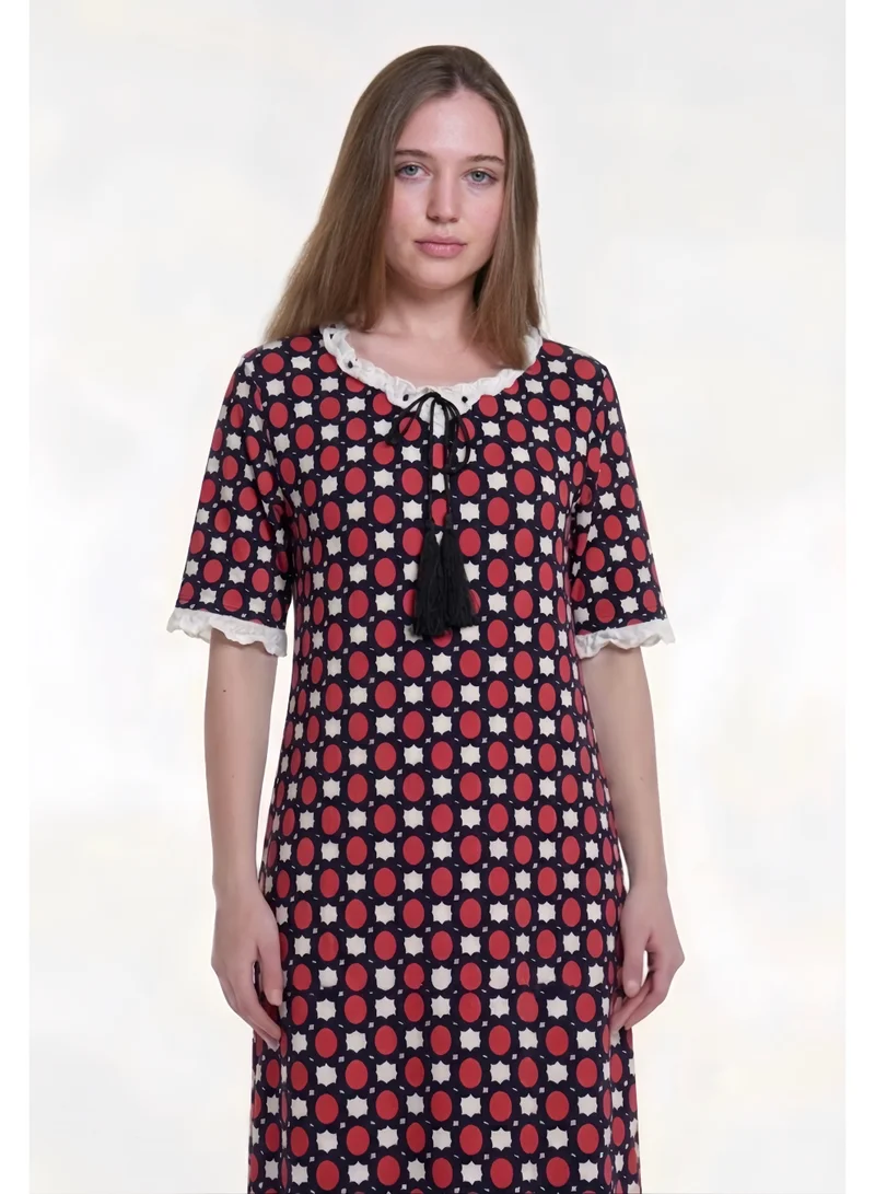 Al Bent Al Sharqieh Women's Printed Cotton Maxi Dress - Home wear Sleeping Dress