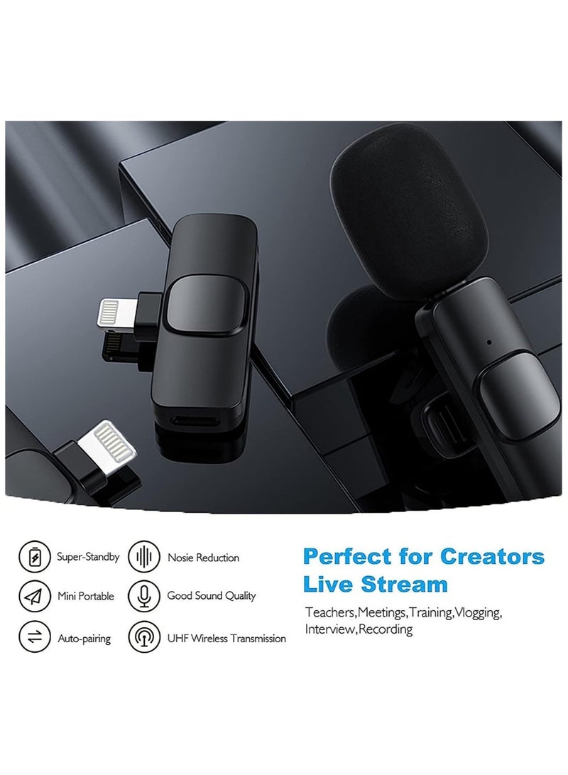 إلترازون Wireless Lavalier Microphone for iPhone iPad Mini Mic for YouTube Facebook Live Stream TikTok Vlog Zoom Video Recording - Noise Reduction/No APP & Bluetooth Needed - Image 3