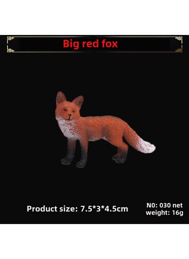 Realistic Fox Animal Models White Fox Red Arctic Ear Flaps Children's Toy Ornaments-Color:Big Red Fox 030  - Image 1