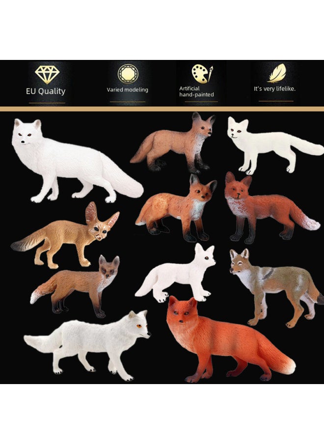 Realistic Fox Animal Models White Fox Red Arctic Ear Flaps Children's Toy Ornaments-Color:Big Red Fox 030  - Image 2