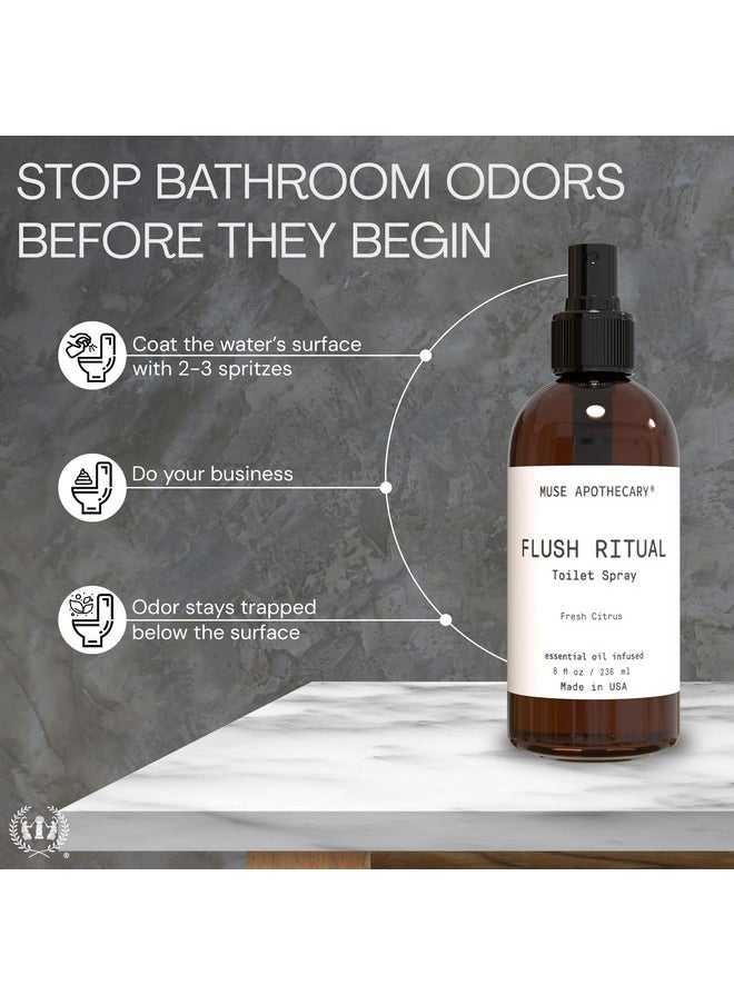 ميوس ابيثيكاري Muse Apothecary Flush Ritual - بخاخ تواليت عطري ومنعش، للاستخدام قبل الذهاب، 8 أونصة، غني بالزيوت العطرية الطبيعية - الحمضيات المنعشة، عبوتان  - Image 2