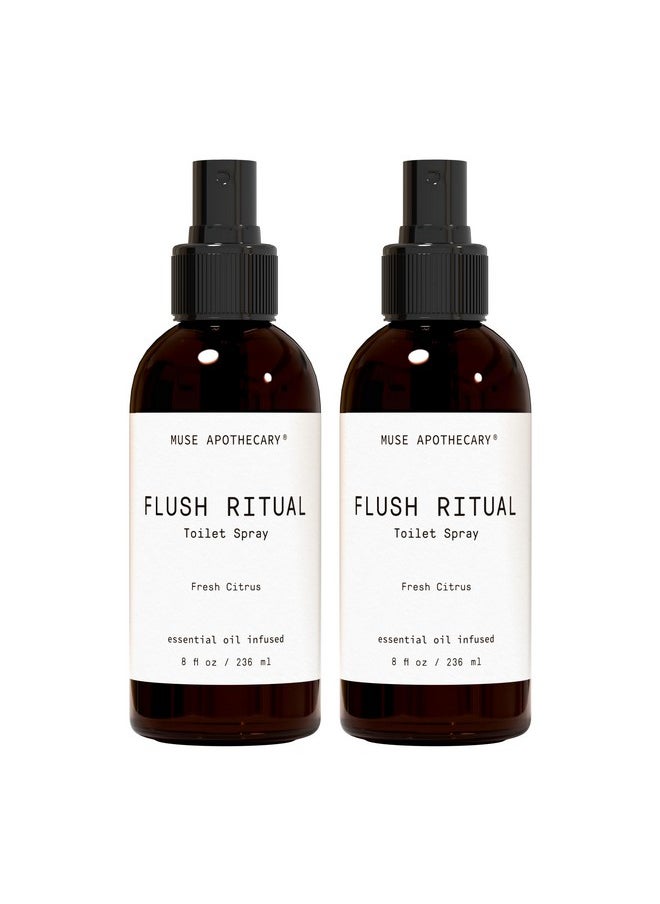 ميوس ابيثيكاري Muse Apothecary Flush Ritual - بخاخ تواليت عطري ومنعش، للاستخدام قبل الذهاب، 8 أونصة، غني بالزيوت العطرية الطبيعية - الحمضيات المنعشة، عبوتان  - Image 1