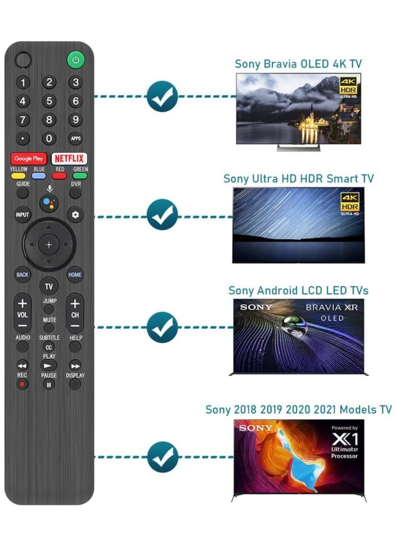 جهاز التحكم عن بُعد العالمي PopZa RMF-TX500U بتقنية البلوتوث لجهاز تلفاز سوني أندرويد 4K Ultra HD LED إنترنت KD XBR UHD LED 43 48 49 55 65 75 85 77 85 98 بوصة مع بطارية - Image 3