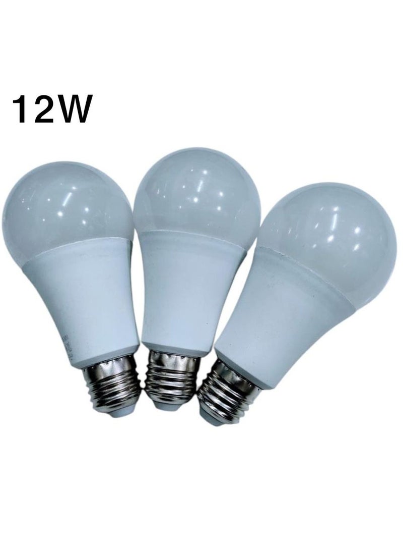 3 * 12W High Luminance Globe LED Bulbs - Available in White or Yellow - Energy Saving - Image 1