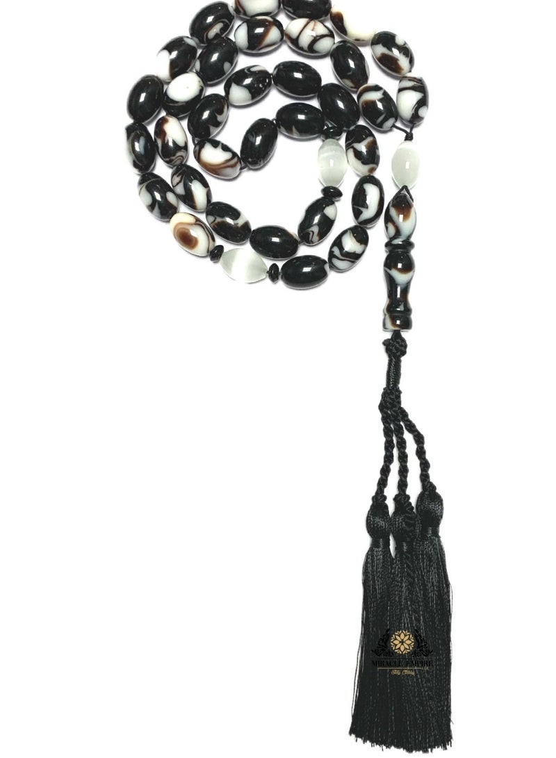 Miracle Empire Prayer Beads 33 White Natural Cat Eye And Sandalus - Image 1
