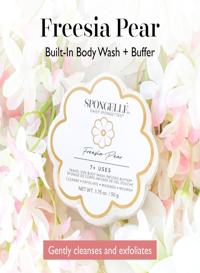 SPONGELLÉ Spongelle Freesia Pear Spongette Loofah Body Scrubber | Bath & Shower Loofah for Women | Body Scrubber Exfoliator with Body Wash Infused Sponge | 5+ uses | Fresh Freesia, Juicy Pear & Musk - Image 2