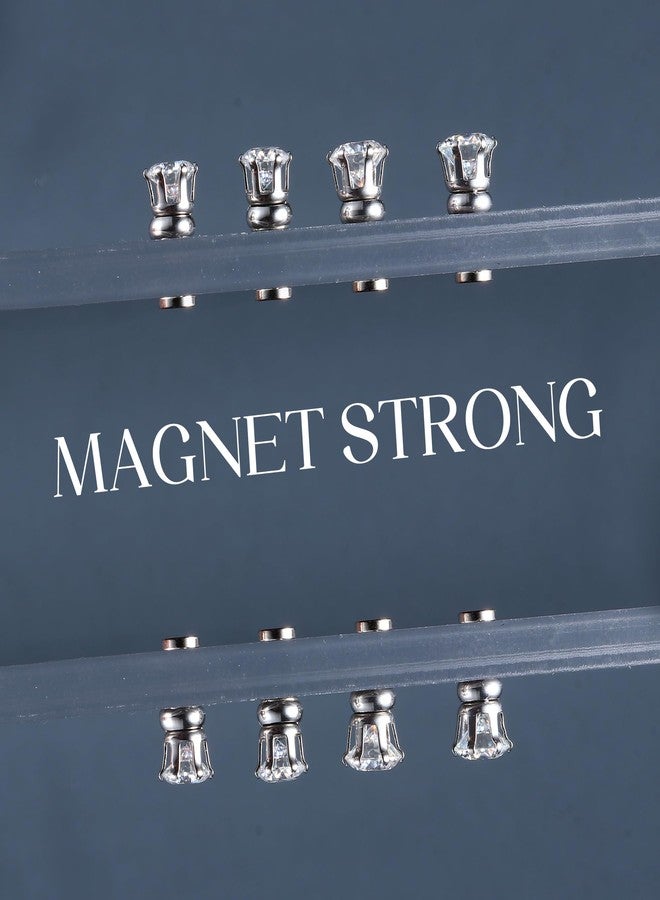 GEMQUEEN Moissanite Magnetic Earrings for Men Women : 18K White Gold Plated Hypoallergenic Stainless Steel Non Piercing Clip on Fake Earrings Studs Dainty Moissanite Earring Jewelry D Color VVS1, 5MM - Image 5