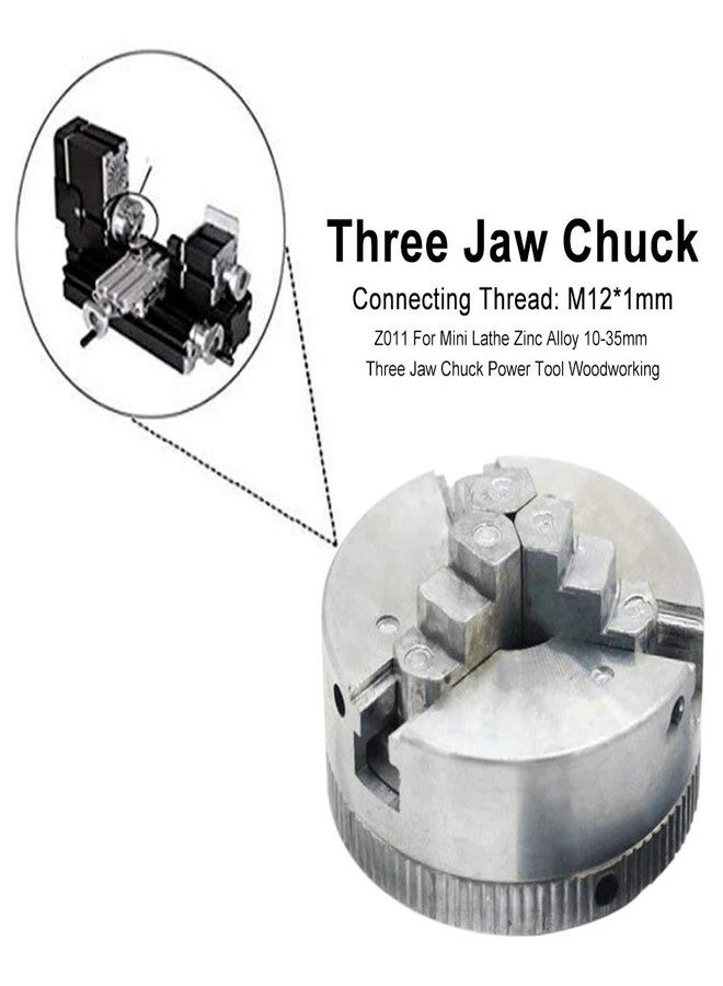 CfoPiryx Z011 3-Jaw Lathe Chuck, 10-35mm Zinc Alloy Mini Self-Centering Wood Turning Chuck With Connecting Rod for Mini Lathe, Power Accessories - Image 4