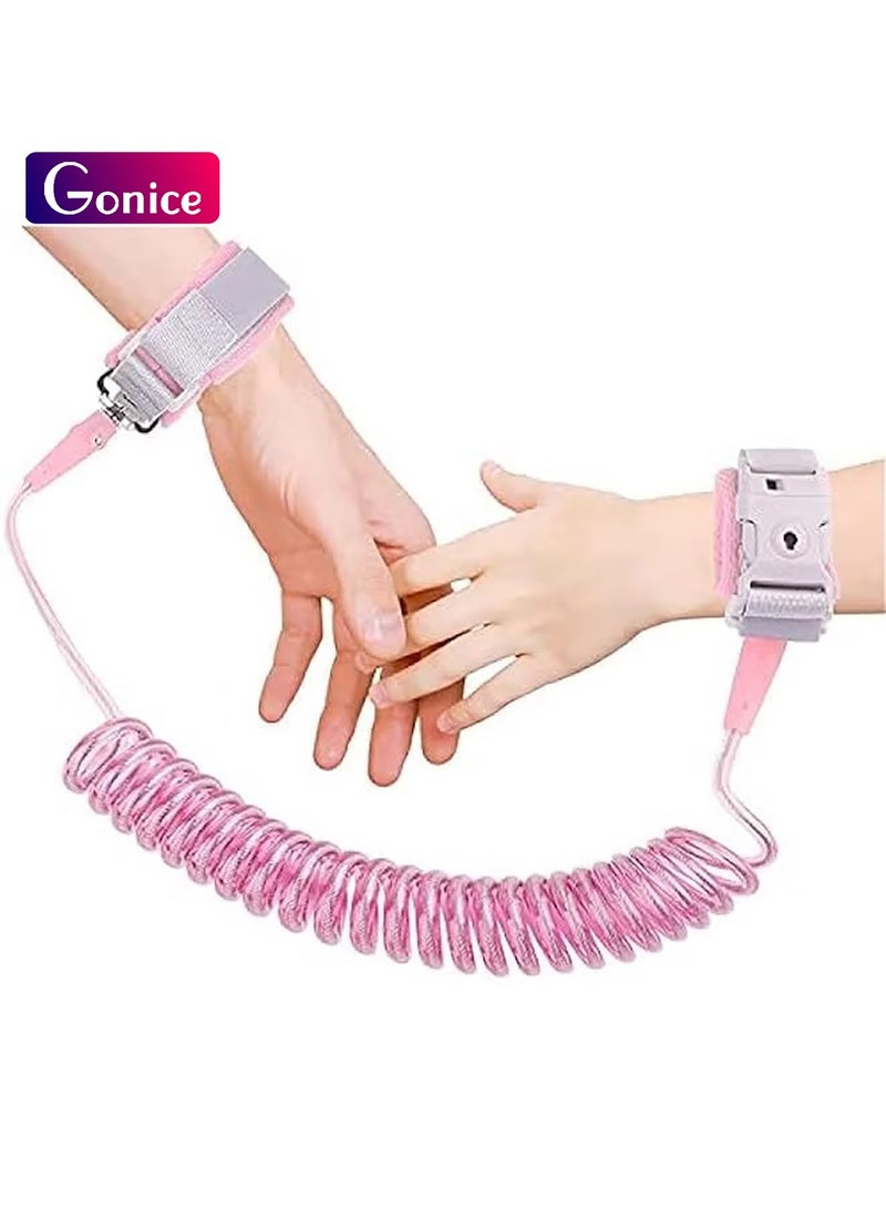 جونيس حلقة معصم مضادة للضياع، سلسلة امان للاطفال الصغار مع قفل مفاتيح، زمام معصم امان للاطفال الصغار والرضع والاطفال بطول 8.4 قدم، لون زهري (احمر)، من بوبلليم - Image 1