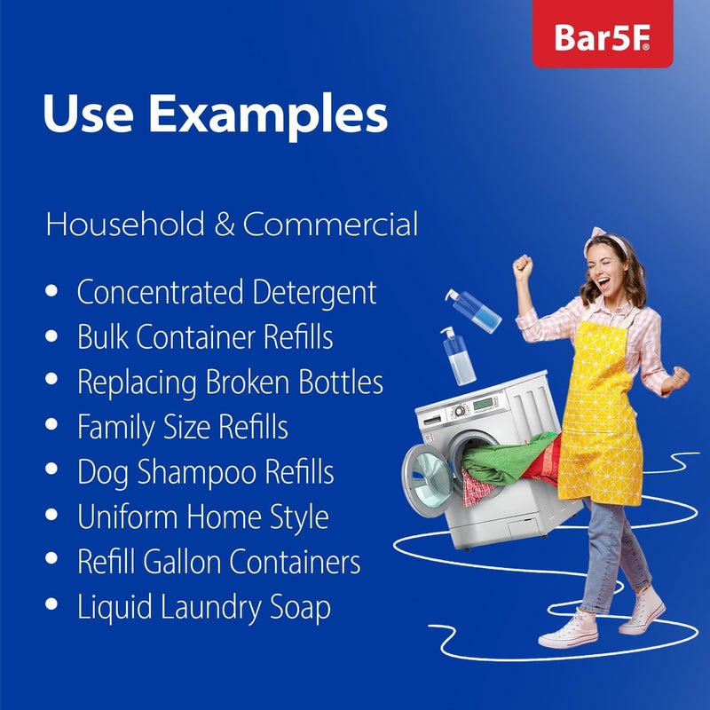 Bar5F Pump Bottle 32-Ounce 1-Liter Empty for Shampoo Conditioner Body Wash Lotion BPA-Free Crystal-Clear (Pack of 1) - Image 4