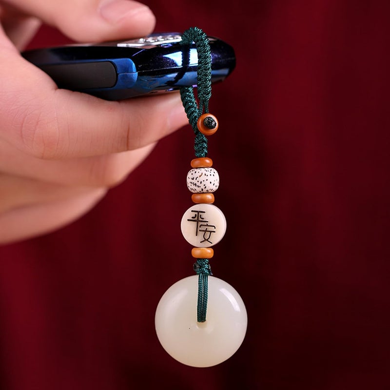 Mansiyuyee Lucky Donut Keychain for Women with Openable Knot, Handmade Jade Lucky Charms Meaning Safe and Good Luck - Image 4