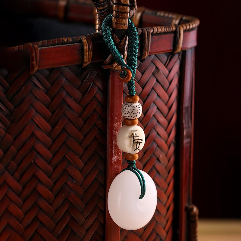 Mansiyuyee Lucky Donut Keychain for Women with Openable Knot, Handmade Jade Lucky Charms Meaning Safe and Good Luck - Image 5