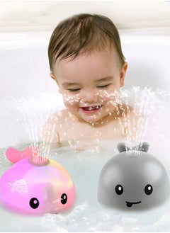 Generic Baby Bath Toys Rechargeable Pool Bathroom Baby Toy with Double Layer Waterproof Light Up Whale Spray Water Bathtub Toys for Toddlers Infant Kids Boys Girls  - Image 2