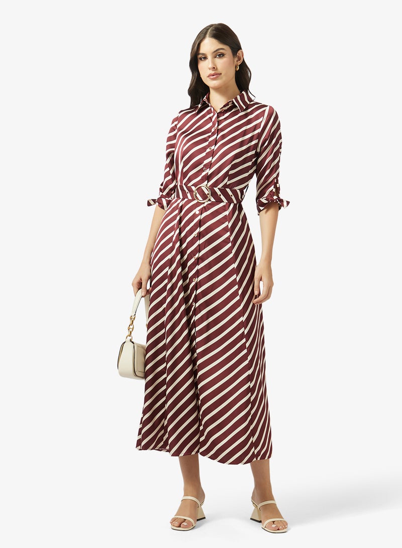 Style Cheat Striped Tie Detailed Maxi Dress - Image 4
