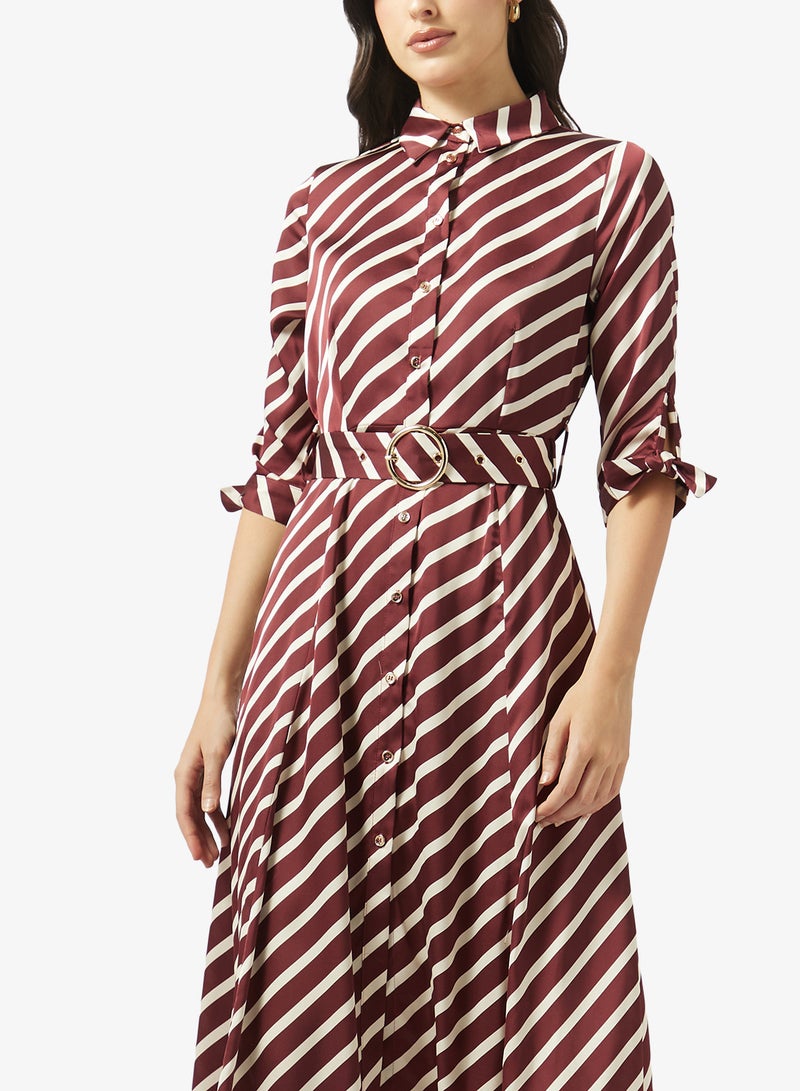 Style Cheat Striped Tie Detailed Maxi Dress - Image 3