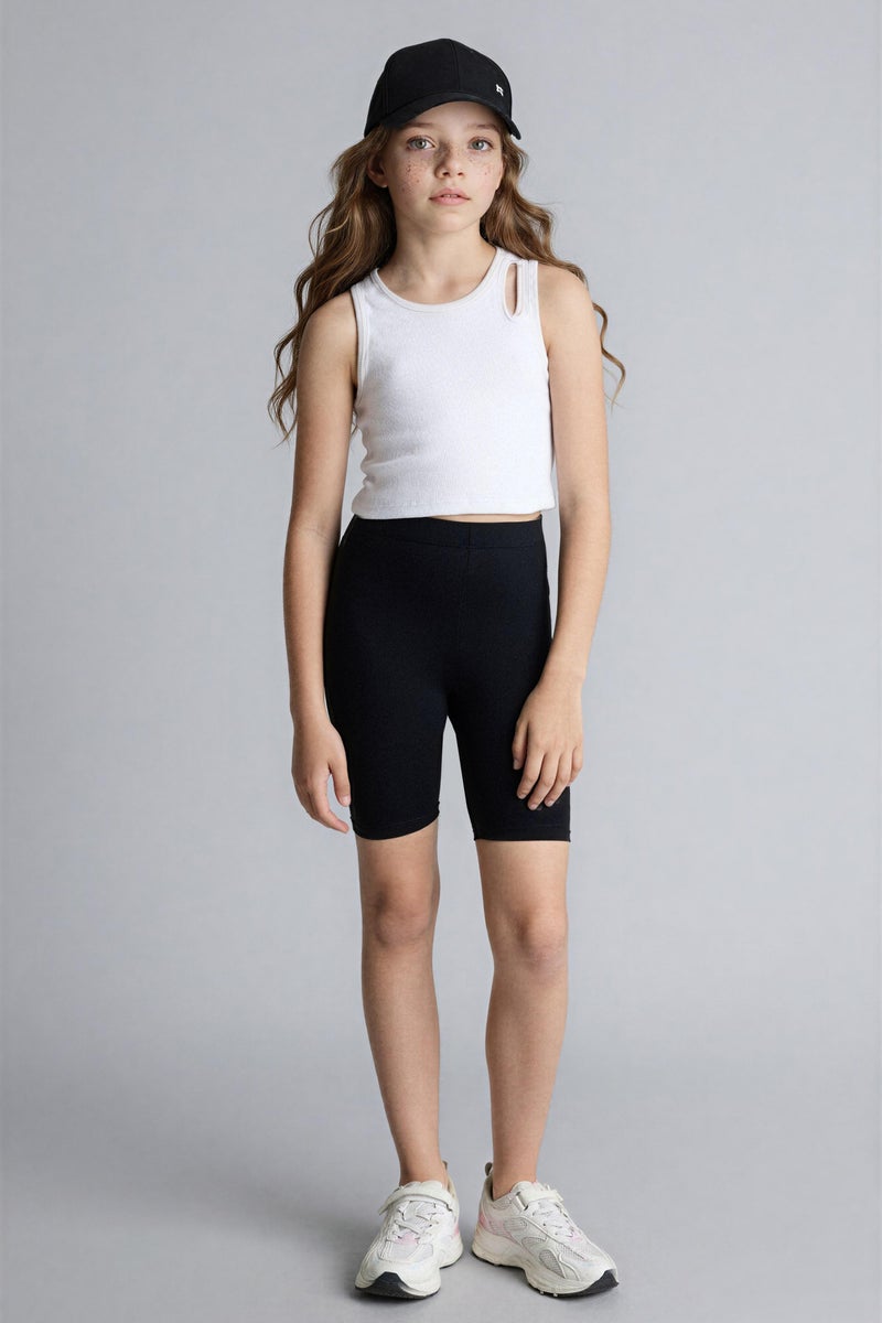 DeFacto Black Girl Girl Biker Short Leggings Casual - Image 1