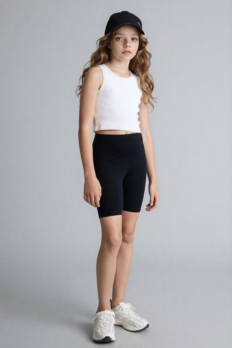 DeFacto Black Girl Girl Biker Short Leggings Casual - Image 2