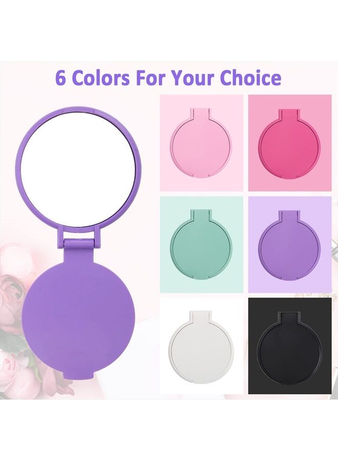 Windspeed 12 Pcs Mini Folding Mirror Round Compact, 2.4 in Small Portable Travel Makeup Mirror Compact Mirror Bulk Round Makeup Mirror for Women Girls Travel Daily Use - Image 3