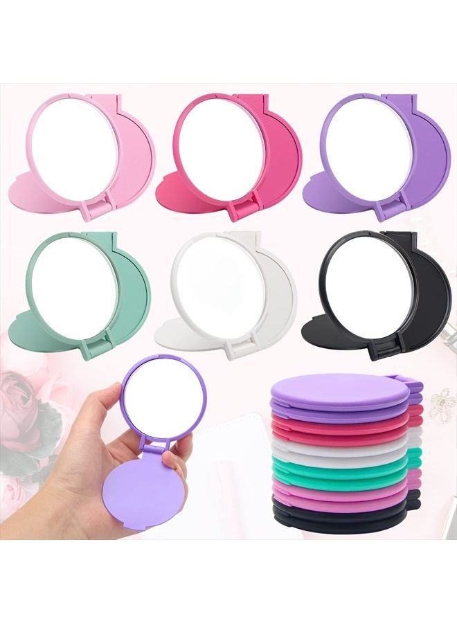 Windspeed 12 Pcs Mini Folding Mirror Round Compact, 2.4 in Small Portable Travel Makeup Mirror Compact Mirror Bulk Round Makeup Mirror for Women Girls Travel Daily Use - Image 1