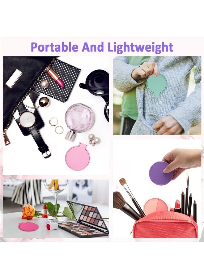 Windspeed 12 Pcs Mini Folding Mirror Round Compact, 2.4 in Small Portable Travel Makeup Mirror Compact Mirror Bulk Round Makeup Mirror for Women Girls Travel Daily Use - Image 4