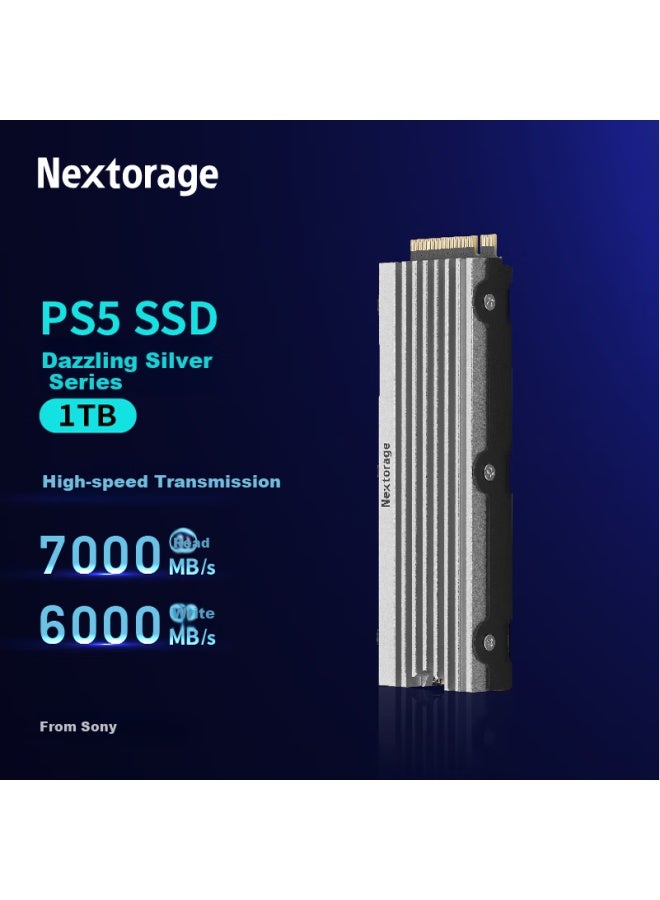 Nextorage نكسوراج 1 تيرابايت SSD، قرص صلب توسيعي لجهاز PS5، واجهة M.2 (بروتوكول NVMe PCIe 4.0)، مع مبرد، سلسلة شوان يين NEM-PAVC1TB - Image 1