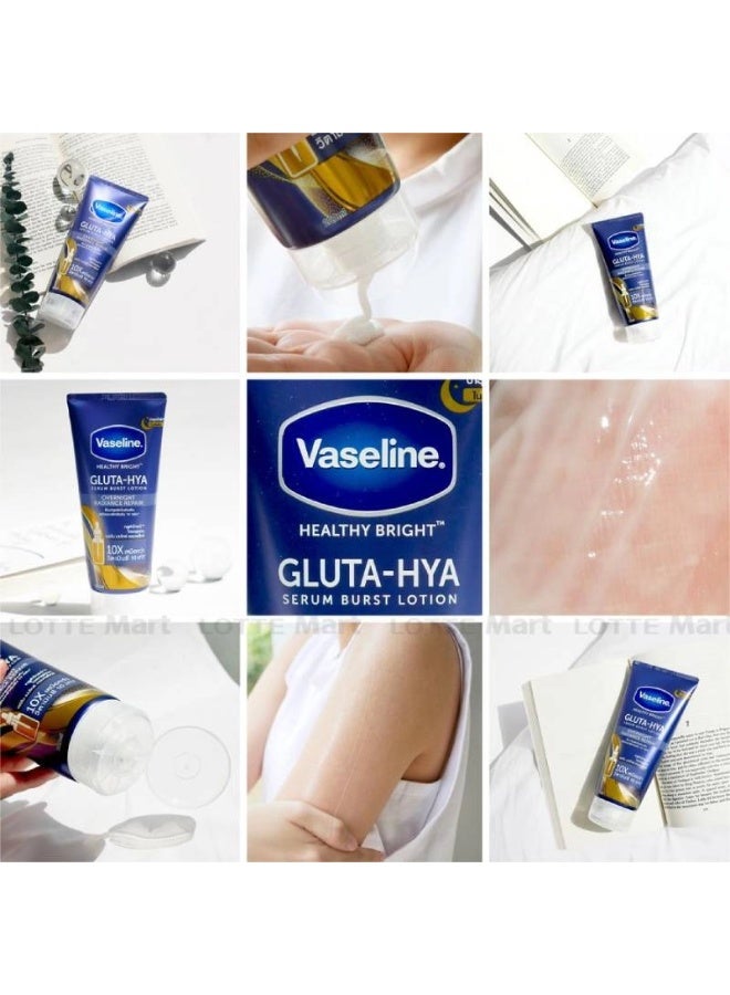 فازلين جلوتا-هيا لإشراقة ليلية، سيروم في لوشن، معزز بالببتيد الأميني 200 مل - Image 3