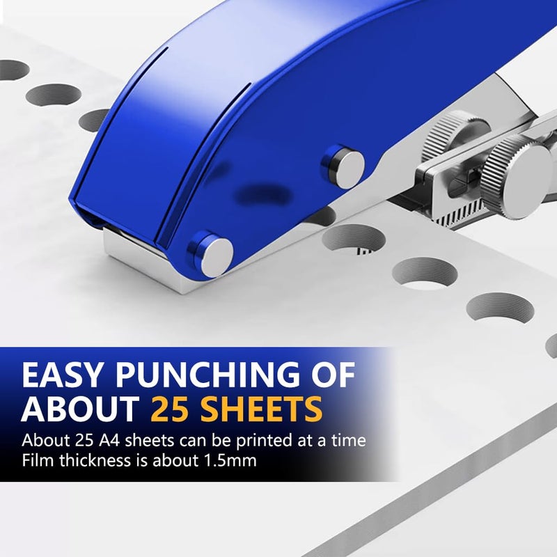 Serplex ® Heavy Duty Single Hole Punch 8mm Handheld Hole Punch Tool with Drill & Drill Stop Collar, Maximum Thickness 1.2mm Punching Tool, Paper Puncher for Wooden Edge Bands, Plastic Sheets, Paper - Image 5