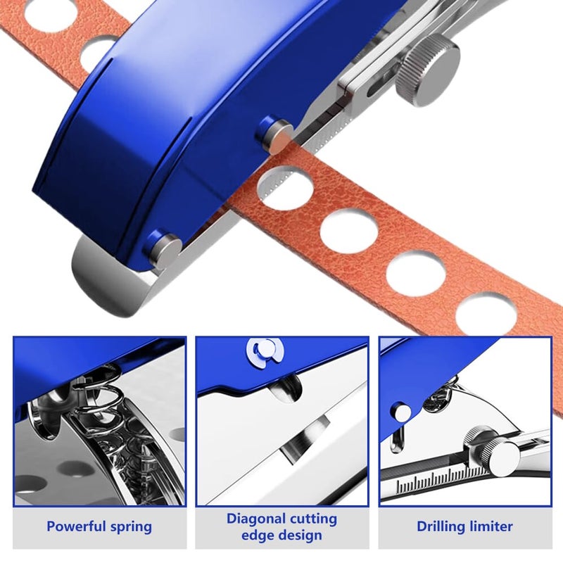 Serplex ® Heavy Duty Single Hole Punch 8mm Handheld Hole Punch Tool with Drill & Drill Stop Collar, Maximum Thickness 1.2mm Punching Tool, Paper Puncher for Wooden Edge Bands, Plastic Sheets, Paper - Image 4