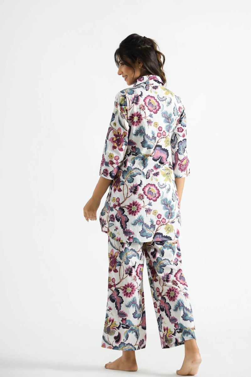 FLAVIA CREATION White Floral Co-Ord Set for Women - Image 2