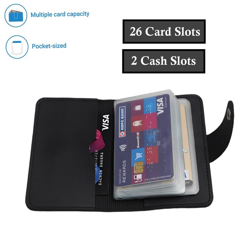 Stealodeal Black 28 Slots Leather Debit/Credit/ATM Card Holder for Men& Women - Image 3