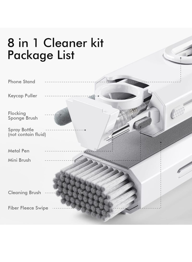 8 in 1 Keyboard Cleaning kit, Cleaner for Airpods, Earbuds, Headset, Laptop Cleaner with Brush Portable Electronics Keyboard Cleaning Tools, Cleaner Keycap Puller Kit (WHITE)  - Image 2