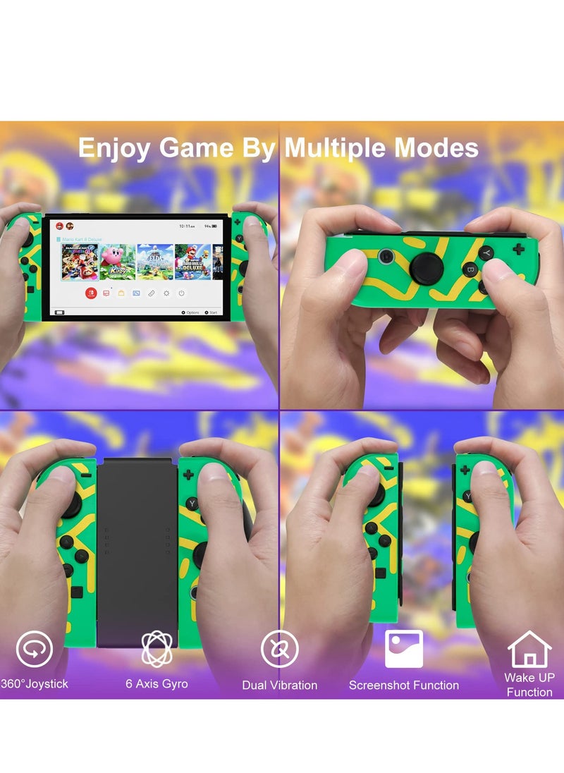 Generic - Wireless Joy-Con Controllers for Nintendo Switch, Lite, and OLED - L/R Replacement with Joystick, Wake-up, Screenshot, and Dual Vibration Features (Green) - Image 1