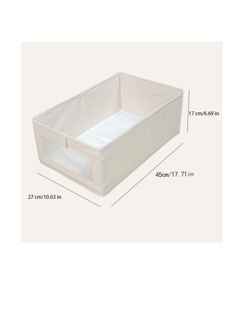 DUNISO 2 Pcs Wardrobe Clothes Organizers, Linen Storage Bins,Storage Boxes with Mesh Window and Handle,Storage Containers(45*27*17cm) - Image 3